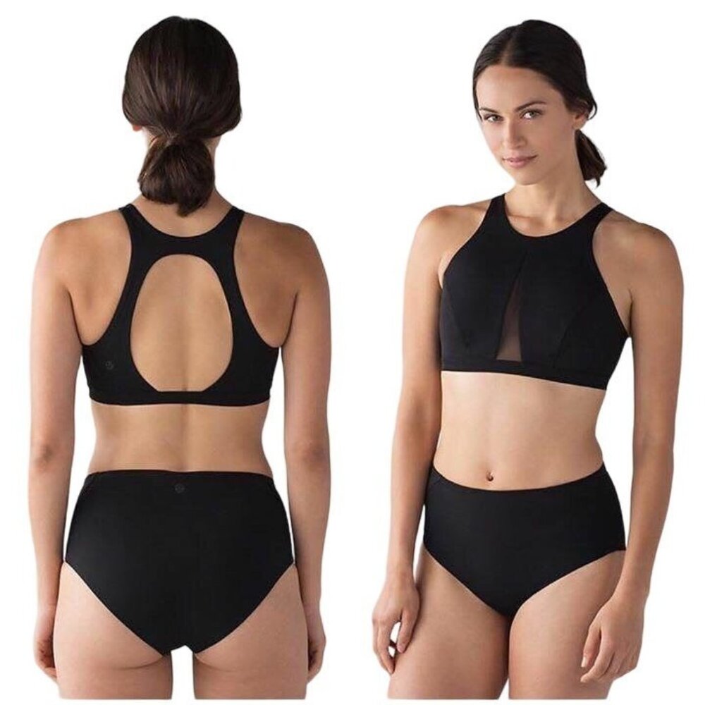 Lululemon Bikini Endless Horizons 2 Piece Swimwear Gray Size 2 Top 8 Bottom
